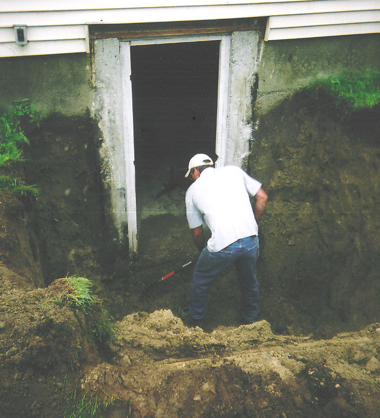 Backfill rough grade to top of stairs